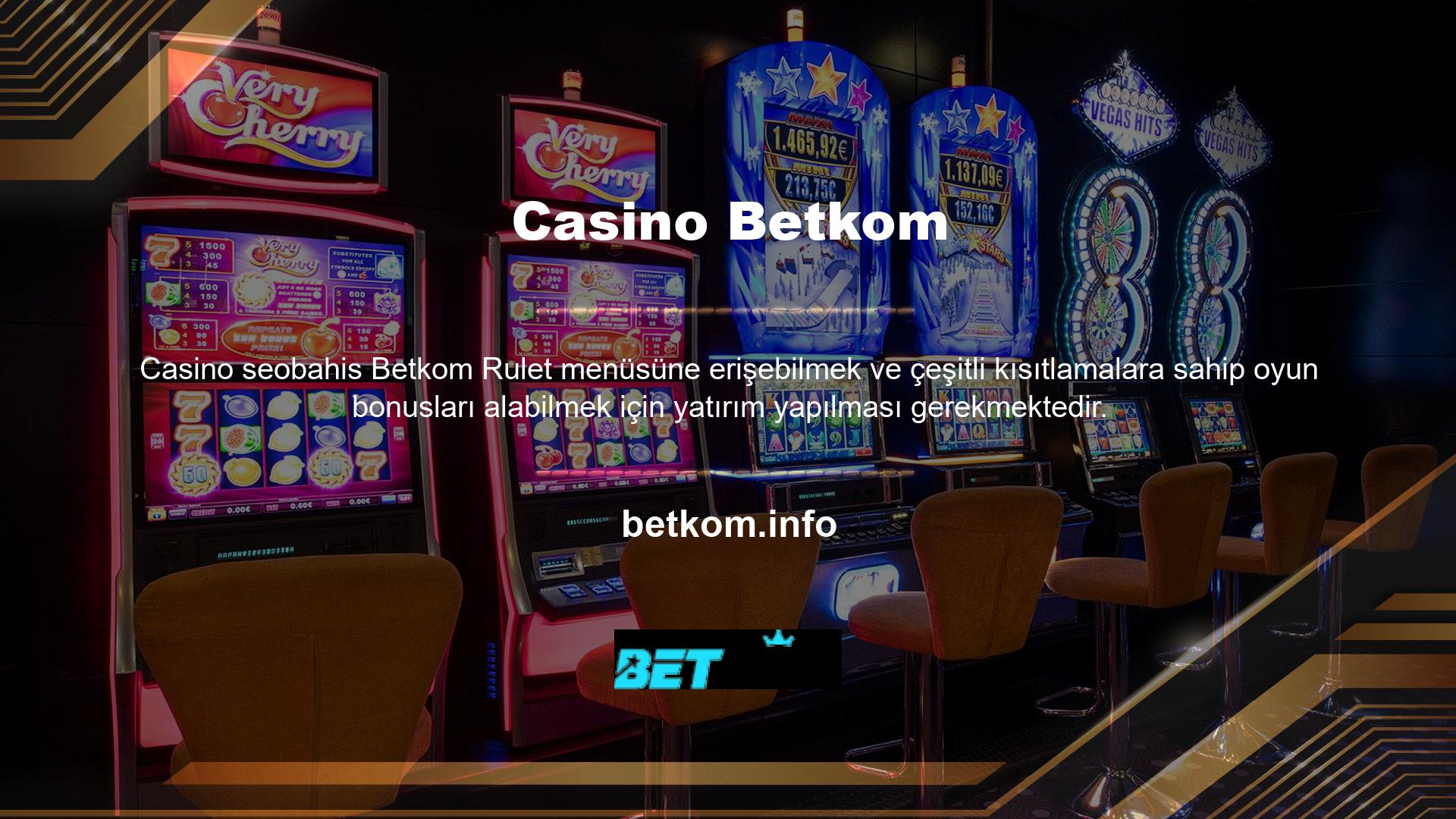 Betkom casino'ya yatırım yapmak, para yatırma ve çekme seçenekleriyle hızlı online işlemlerle güvenlidir